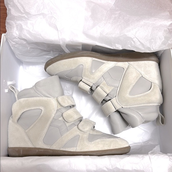 Isabel Marant ClassicBobby Buckee Chalk/Light grey High-Top Sneakers sz EU39/US9 - Picture 12 of 12